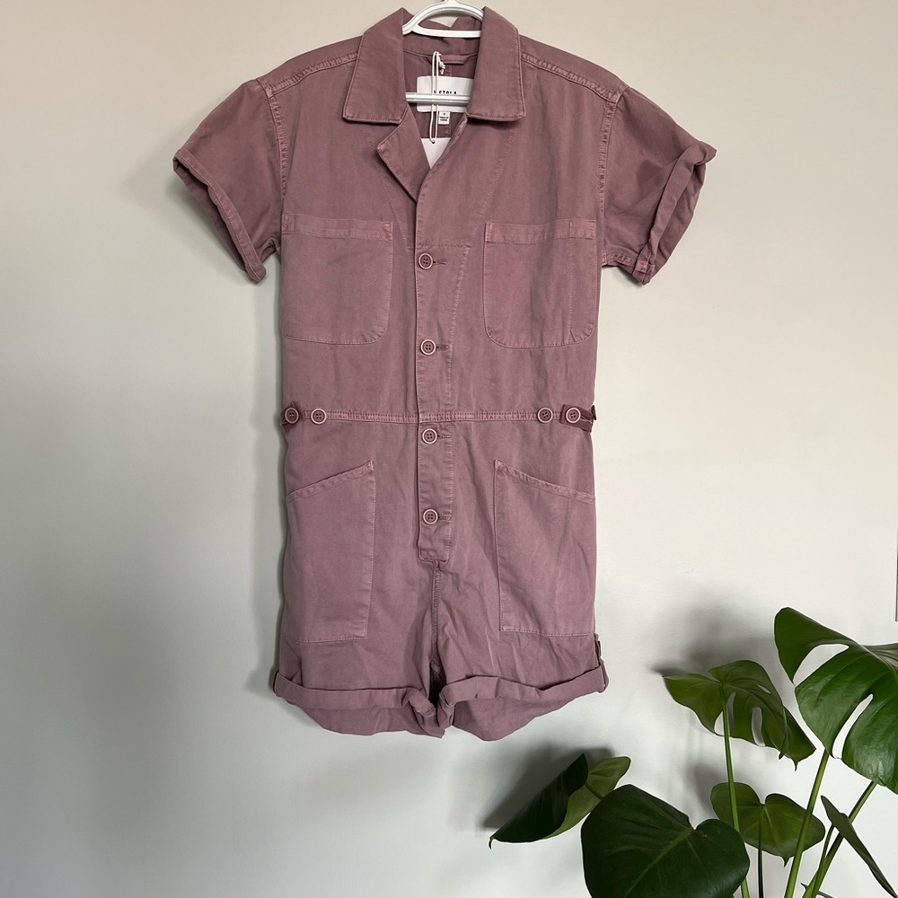 pistola Mauve Pink Short-Sleeve Utility Romper